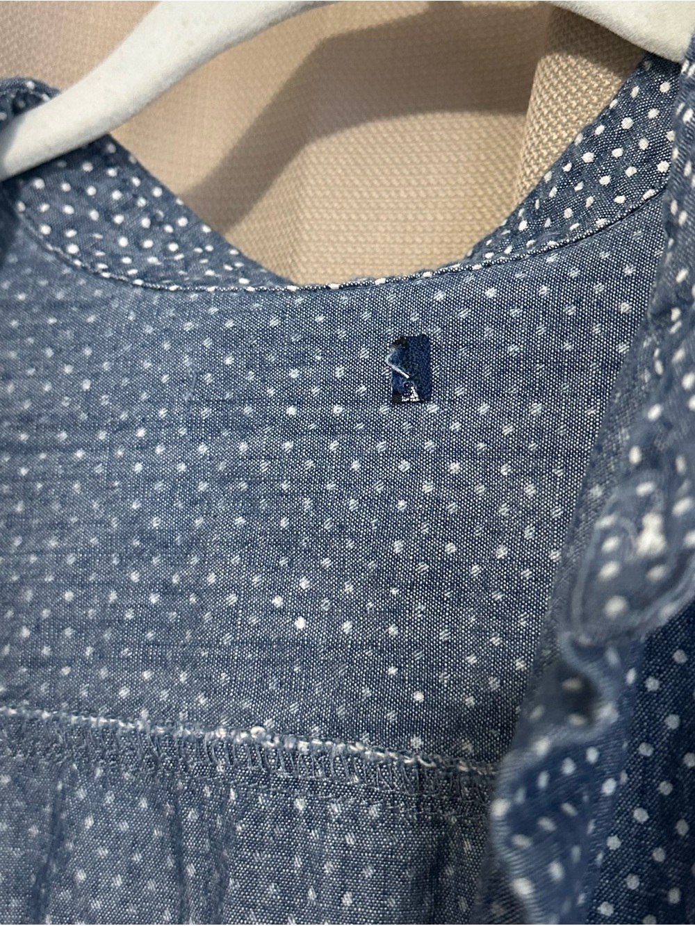Printed chambray blue dot oversized shirt l - Picture 5 of 7